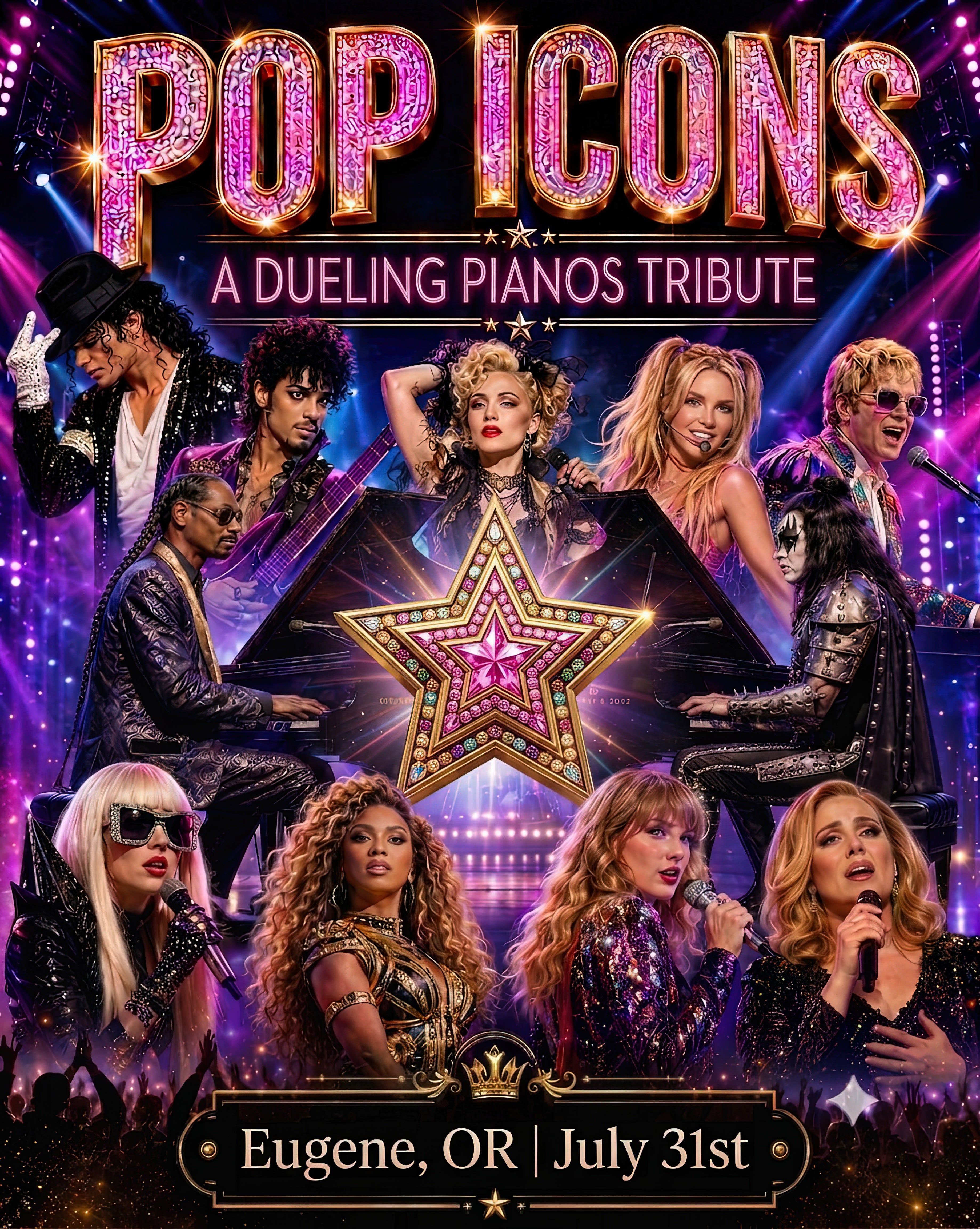 アート・デザイン・音楽 duel art DUELING PIANOS: TRIBUTE TO POP ICONS – Olsen Run Comedy Club and