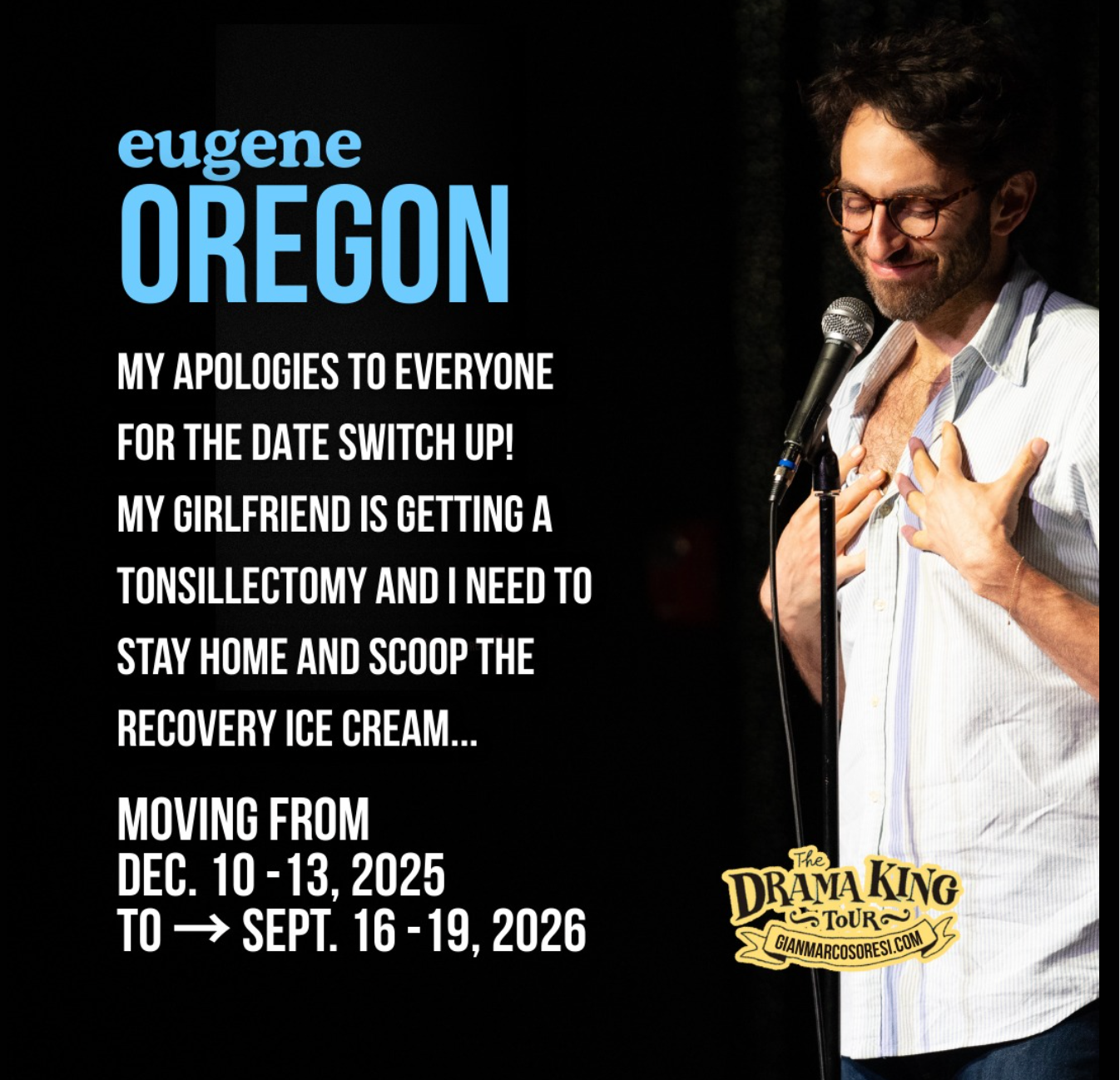 RESCHEDULED TO 9/16-19/2026 - GIANMARCO SORESI